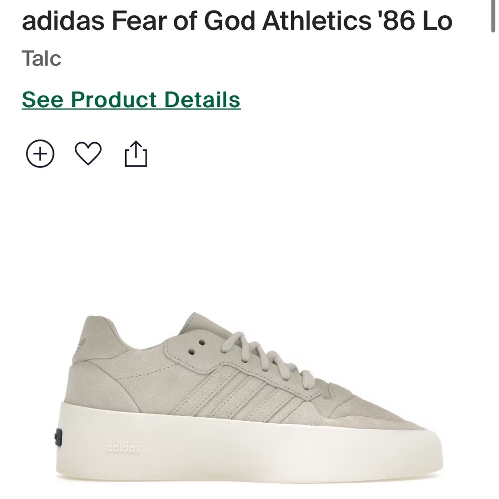 Sold out Fear of God + Adidas collaboration shoe